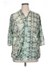 Jennifer Lopez 100% Polyester Snake Print Teal 3/4 Sleeve Blouse Size 1X - photo 1
