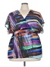 Lane Bryant 100% Polyester Purple Short Sleeve Blouse Size 22 - 24 Plus - photo 1