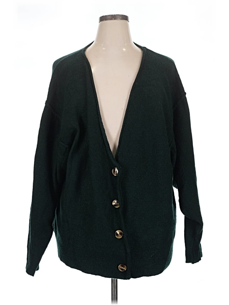 Pre-owned Zenana Cardigan Sweater In Green