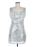 Shein 100% Polyester Metallic Silver Cocktail Dress Size 8 - 10 - photo 1
