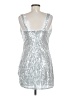 Shein 100% Polyester Metallic Silver Cocktail Dress Size 8 - 10 - photo 2