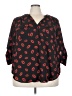 Torrid 100% Polyester Hearts Black 3/4 Sleeve Blouse Size 3X Plus (3) - photo 1