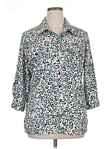 Notations 3/4 Sleeve Button-Down Shirt (view 1)