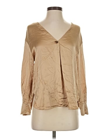 Vince. Long Sleeve Silk Top (view 1)