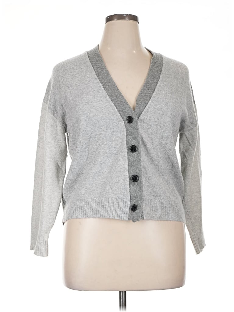 Pre-owned Talbots Cardigan Sweater In Gray