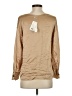 Vince. 100% Silk Tan Long Sleeve Silk Top Size XXS - photo 2