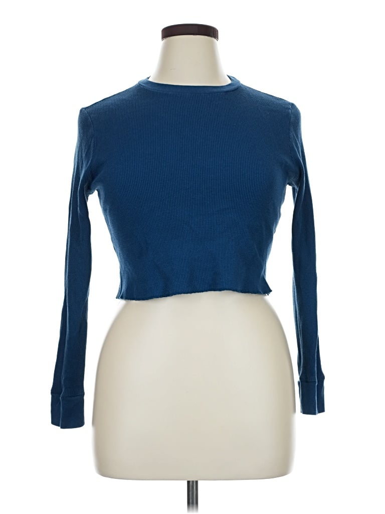 Pre-owned Forever 21 Plus 3/4 Sleeve T-shirt In Blue