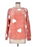 Ann Taylor LOFT 100% Polyester Hearts Pink Sweatshirt Size M - photo 1