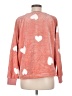 Ann Taylor LOFT 100% Polyester Hearts Pink Sweatshirt Size M - photo 2
