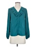 NANETTE Nanette Lepore 100% Polyester Teal Long Sleeve Blouse Size XS - photo 1
