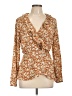 Allegra K 100% Polyester Orange Tan Long Sleeve Blouse Size L - photo 1