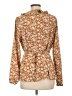 Allegra K 100% Polyester Orange Tan Long Sleeve Blouse Size L - photo 2