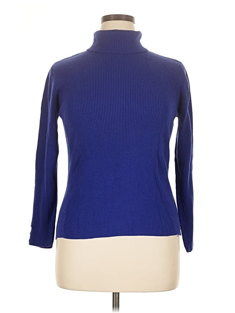 Pre-owned Coldwater Creek Turtleneck Sweater In Blue