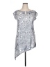 bryn WALKER Silver Gray Short Sleeve Blouse Size XL - photo 1