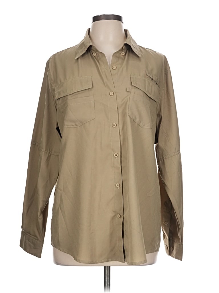 Pre-owned Unbranded Long Sleeve Blouse In Tan