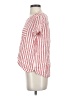feat 100% Linen Stripes Red Short Sleeve Blouse Size S - photo 5