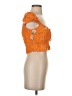 Zara 100% Leather Orange Sleeveless Blouse Size S - photo 4