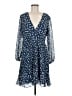 Ann Taylor Print Blue Casual Dress Size 8 - photo 1