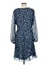 Ann Taylor Print Blue Casual Dress Size 8 - photo 2