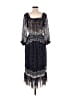 Saloni 100% Polyester Paisley Blue Casual Dress Size 8 - photo 2