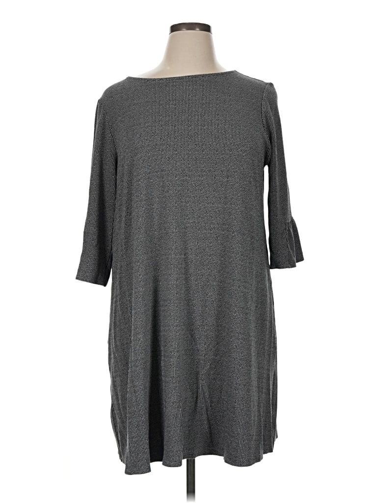Pre-owned Jjill Casual Dress In Gray