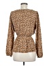 Allegra K 100% Polyester Brown Tan Long Sleeve Blouse Size M - photo 2