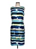 Connected Apparel Graphic Blue Cocktail Dress Size 12 - photo 1
