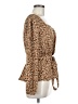 Allegra K 100% Polyester Brown Tan Long Sleeve Blouse Size M - photo 4