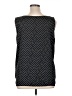Ann Taylor 100% Polyester Polka Dots Black Sleeveless Blouse Size XL - photo 2