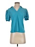 CeCe Teal Short Sleeve Blouse Size XS - photo 1