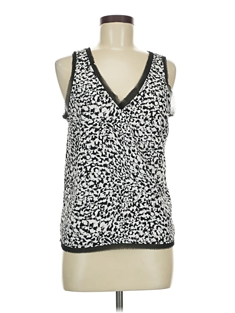 Pre-owned Halogen Sleeveless Top Black V-neck Tops