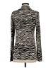 Laurie Felt Animal Print Brown Turtleneck Sweater Size XXS - photo 2