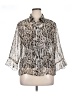 Nicola 100% Polyester Animal Print Silver 3/4 Sleeve Blouse Size XL - photo 1