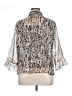 Nicola 100% Polyester Animal Print Silver 3/4 Sleeve Blouse Size XL - photo 2