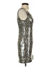 Aqua Animal Print Silver Cocktail Dress Size S - photo 4