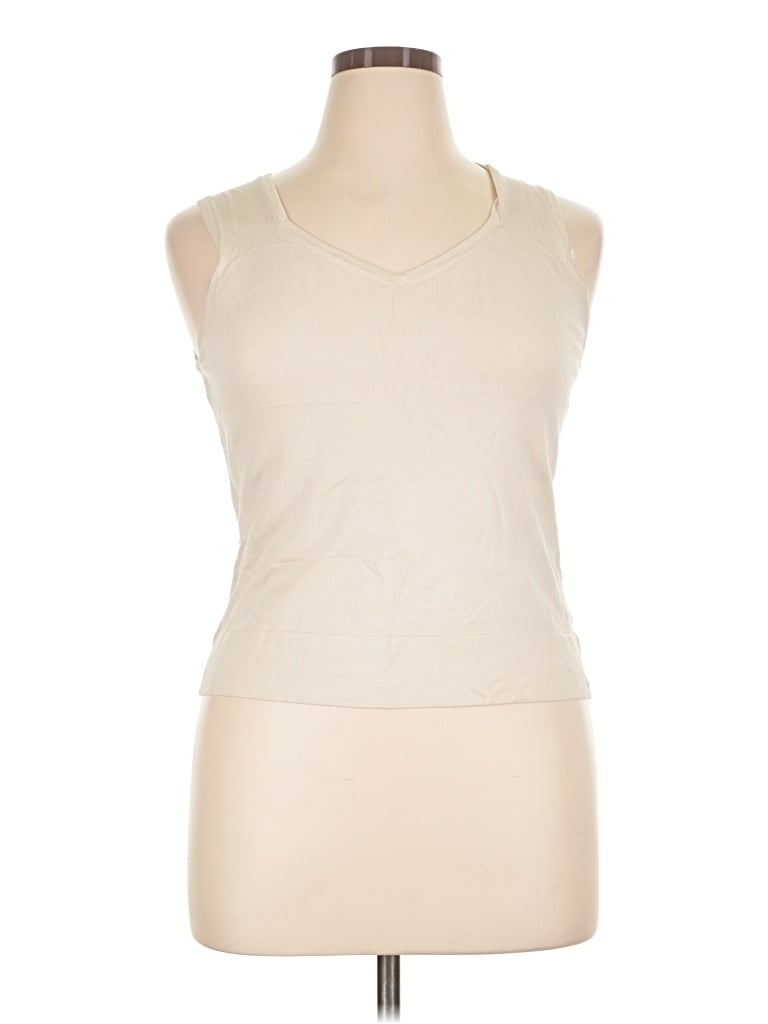 Pre-owned Liz Claiborne Sleeveless T-shirt In Ivory