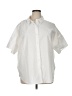 Halston 100% Cotton Solid White Short Sleeve Button-Down Shirt Size XL - photo 1