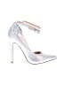 Just Fab Metallic Silver Heels Size 7 1/2 - photo 1