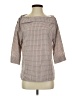 Assorted Brands Houndstooth Brown 3/4 Sleeve Top Size M - photo 1
