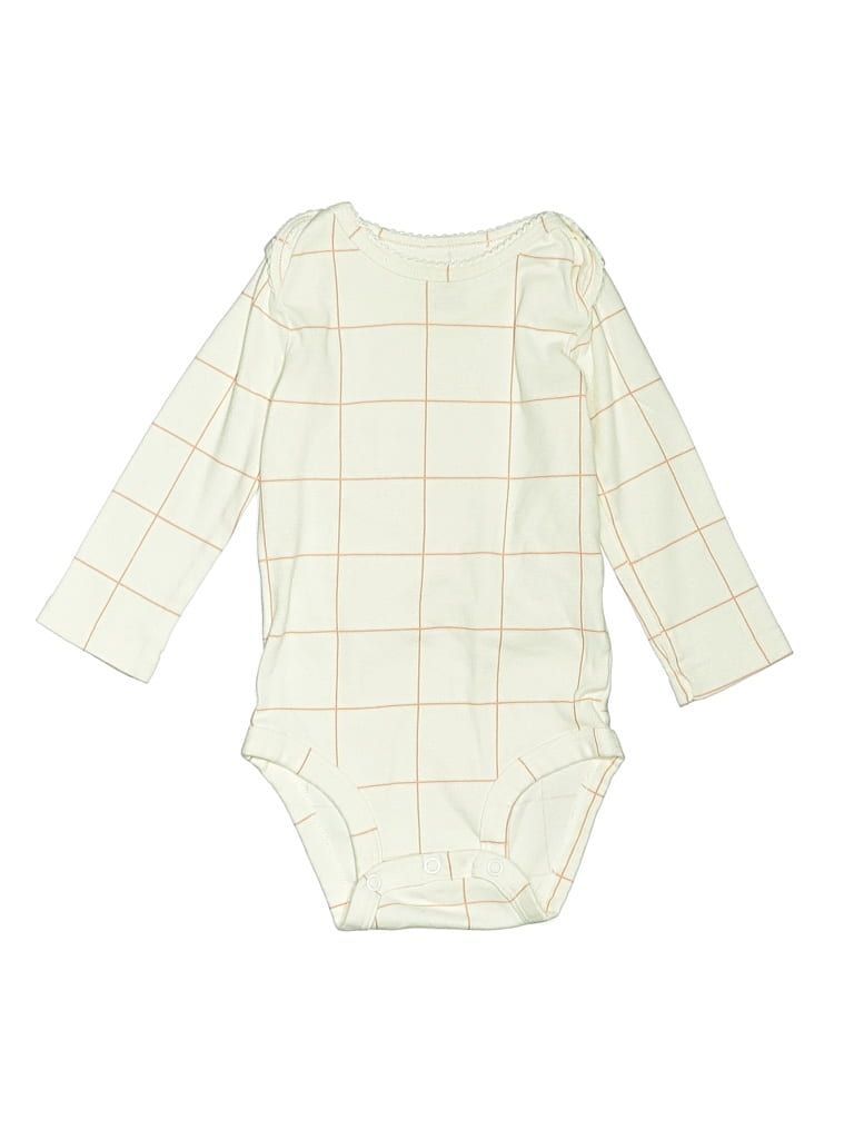 Pre-owned Carter's Babies' Long Sleeve Onesie In Ivory