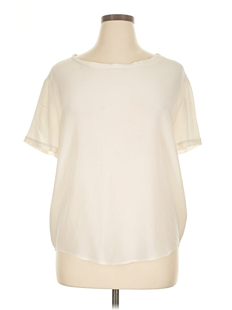 Pre-owned Joe Fresh Short Sleeve Top Ivory Boatneck Tops