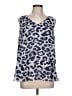 CAbi 100% Polyester Animal Print Purple Silver Sleeveless Top Size L - photo 1