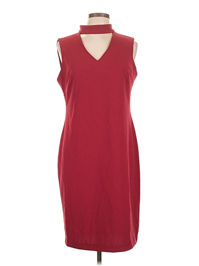 Pre-owned Calvin Klein Casual Dress In Burgundy