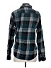 George 100% Polyester Plaid Teal Long Sleeve Blouse Size S - photo 2