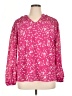 Unbranded 100% Polyester Pink Long Sleeve Blouse Size XL - photo 1
