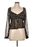 Mi ami 100% Polyester Black Long Sleeve Blouse Size L - photo 1