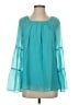 JM Collection 100% Polyester Teal Long Sleeve Blouse Size XS - photo 1