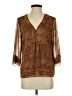 Coldwater Creek 100% Polyester Brown 3/4 Sleeve Blouse Size S (petite) - photo 1