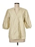 First Love Ivory 3/4 Sleeve Button-Down Shirt Size M - photo 1