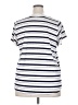 retrology Stripes White Short Sleeve Top Size 2X - photo 2